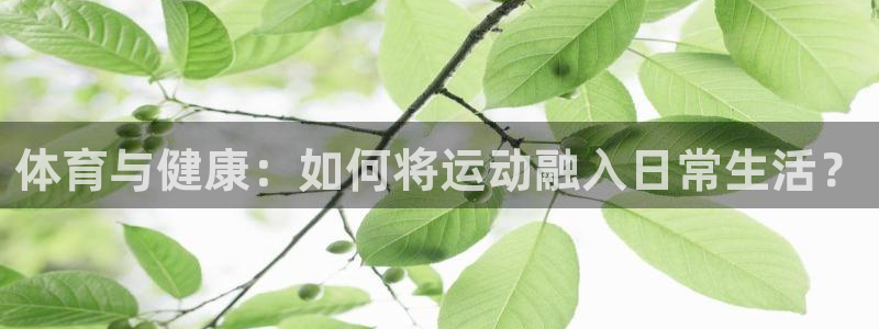 意昂3注册：体育与健康：如何将运动融入日常生活？